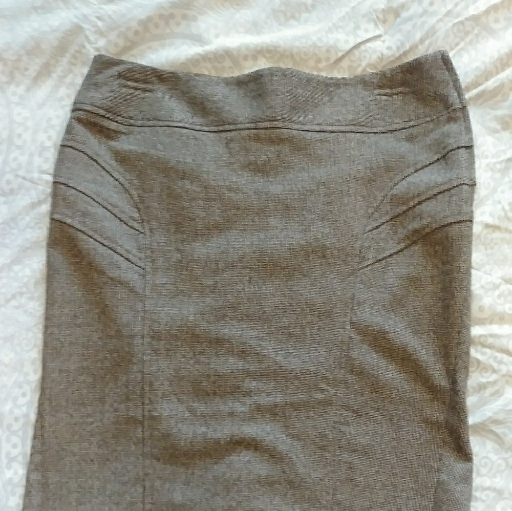Charlotte Russe knee length brown pencil skirt.
